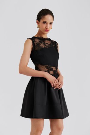 Malina - Rosy mini dress - 46 - Black