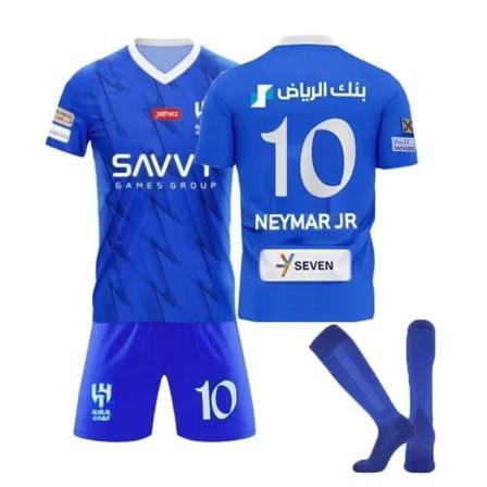 23-24 Saudi League Riyadh Crescent Hemma Tröja Nr 10 Neymar med Strumpor NO.10 Neymar M
