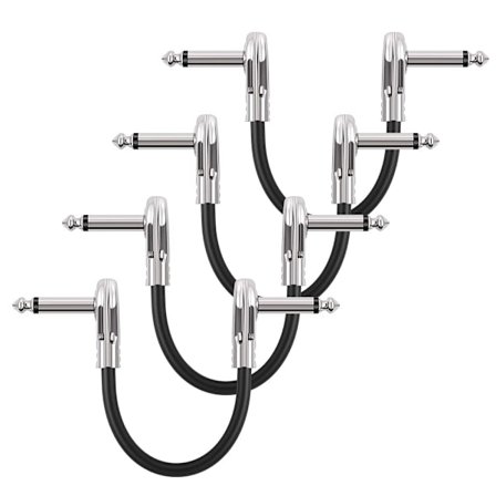 Gitar Patchkabel 15cm 4-pakke Høyre Vinkel Flat Patchledning 6,ZQKLA