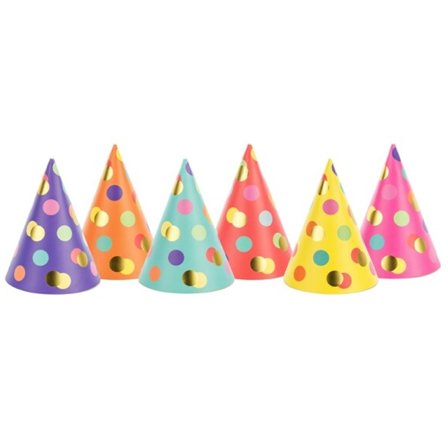 Partyhattar med Prickar 6-pack - Partyninja.se