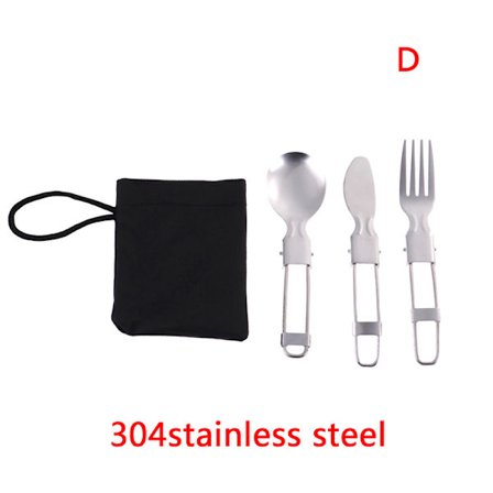 1 sett Bærbar Reise Piknik Sammenleggbar Lery Sett Skje Gaffelpinner