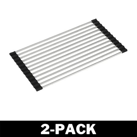 Hopfällbart Rullbart Diskställ i Rostfritt Stål 2-Pack