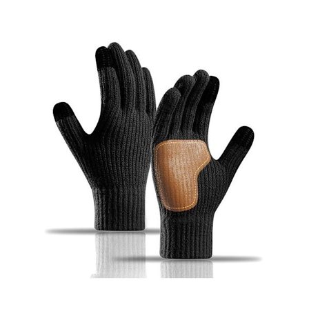 Vinter touchscreen handsker, udendørs cykelstrikhandsker, sort