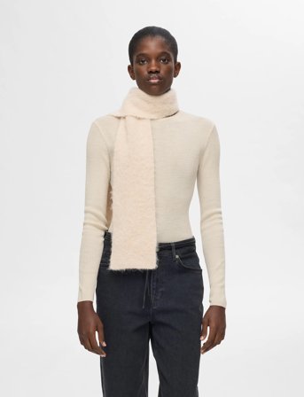 Selected Slfnaja Ls Knit O-Neck - Cream - XL