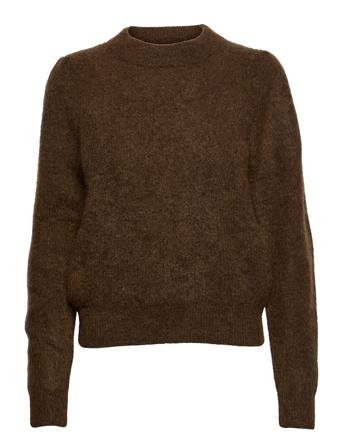 Brooky Knit Puff O-Neck Brown Second Female