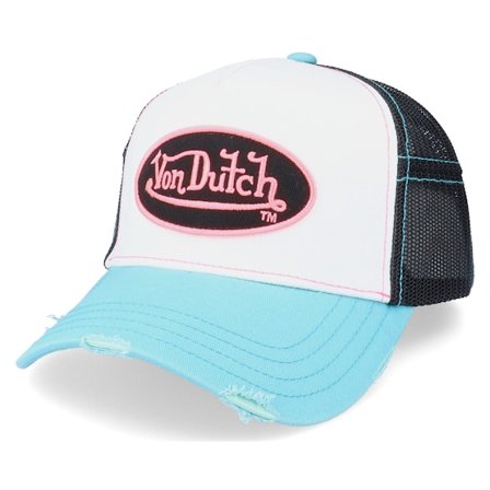 Von Dutch - Weiss Trucker Cap - Summer Patch White/Pink Trucker @ Hatstore