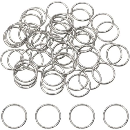 Åpne hoppringer i rustfritt stål - 100 stk, 12 mm, for smykkeproduksjon og håndverk
