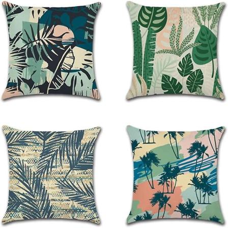 Sett med 2 putetrekk i polyesterstoff med striper, moderne, myk, glatt og komfortabel putetrekk for sofa, seng, stue, soverom, barn, hage, 40x40cm, 