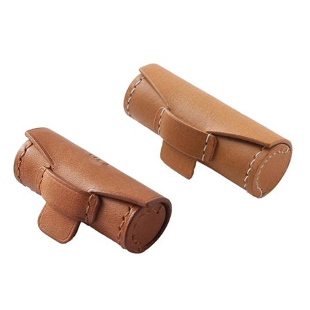 To leppestiftetuier i skinn og en oppbevaringspose for stempel i PU-skinn – en mini bærbar oppbevaringsboks for leppestift og lipgloss.