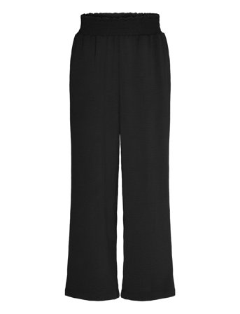 Smock Waist Ankle Trousers Black Bubbleroom