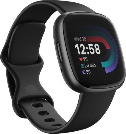 Fitbit Versa 4 - grafitt - smartklokke med bånd - svart
