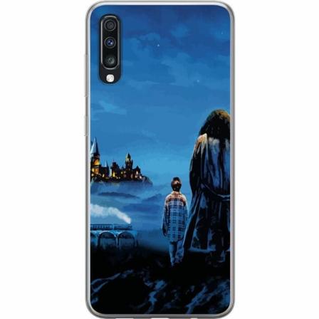 Samsung Galaxy A70 Genomskinligt Skal Harry Potter Hogwarts Le