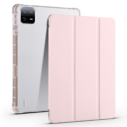 SKALO Xiaomi Pad 6 Trifold Suojakotelo läpinäkyvällä taustapaperilla - Pinkki