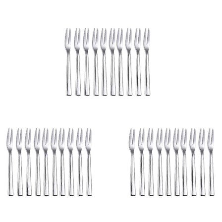 30 st 304 Rostfritt Stål Cocktail Dessert Gaffel Aptitretare Snacks Tårta Frukt Gafflar Set