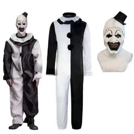Art the Clown Terrifier 2 Halloween-kostyme med maske for voksne