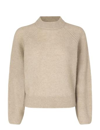 Brookline Knit New O-Neck Pullover Beige Second Female*Betinget Tilbud