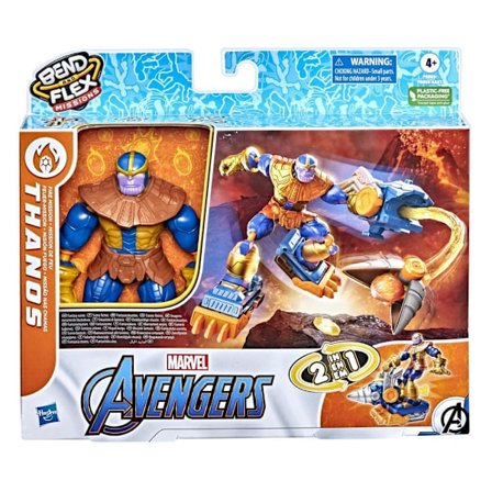 Marvel Avengers -figuuri, 2-in-1 Thanos Bend & Flex Fire Mission