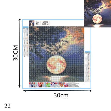 5d- Diamond Painting Ristipisto-erikoismuotoiset Strassit 22
