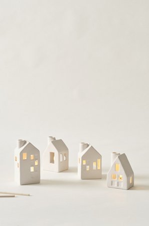 Jotex - Lyslykt 4-pk Hvit - VILLAGE - Kjøp Lyslykter hos Jotex