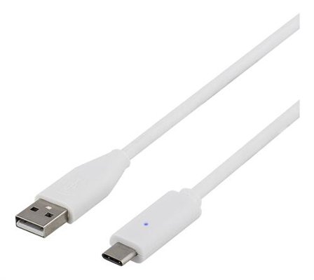 Deltaco USB-kabel - USB (hann) til USB-C (hann) - USB 2.0 - 1 m - hvit