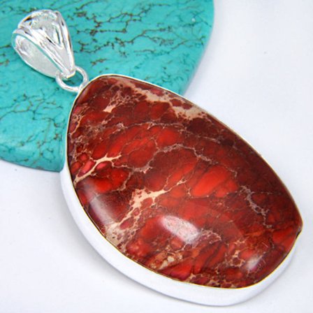 Silver Koppar Turkos hängsmycke