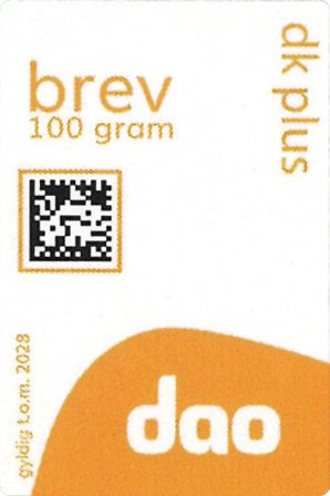 DAO brevmærke 100 gram - Danmark Plus