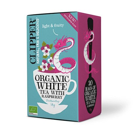 Clipper Hvid Te m. hindbær Ø 20 breve, Helse & Madvarer, Te, Hvid Te