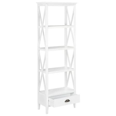 Vidaxl Bokhylla Med 1 Låda Vit 60x30x170 Cm Mdf Vit