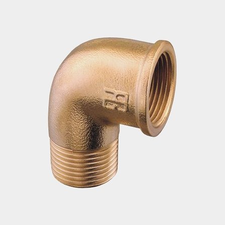 Gomito Guidi 90° Elbow Male/Female, ottone, angolato 90°, 3/8" G (BSP) (interno) a 3/8" G (BSP) (esterno)