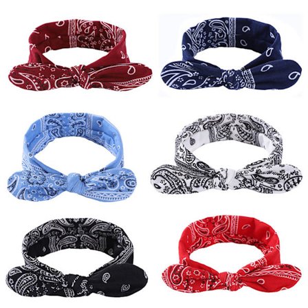 Boho buehovedbånd til kvinder Vintage Paisley Bandana Flower