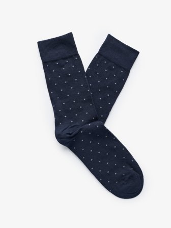 John Henric Men's Marineblaue & Blaue Gepunktete Socken Size Onesize