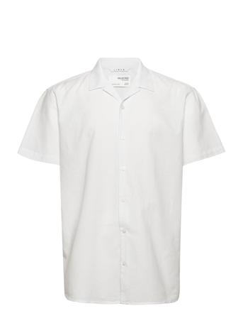 Slhregnew-Linen Shirt Ss Resort W Kortærmet Skjorte Hvid Selected Homme