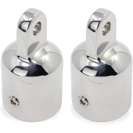 2 st kraftiga rostfria ändkåpor, 25 mm