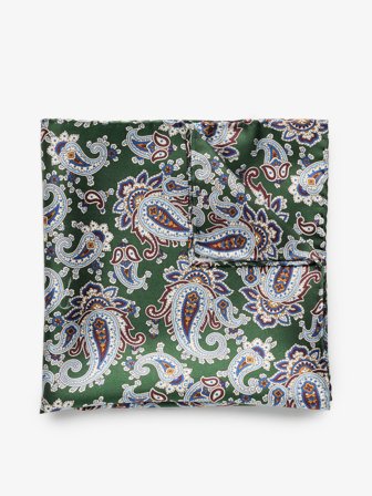 John Henric Herr Grön Näsduk Paisley Storlek Onesize