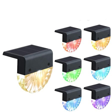 Varmhvit LED Solar Vegglampe Dekorativ Utendørs Lampe Skallform 2 STK