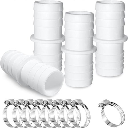 4 Delar Poolanslutningsadapter, Poolslanganslutning, 32 mm till 38 mm, Anslutningskit för Poolrör, med 8 Slangklämmor