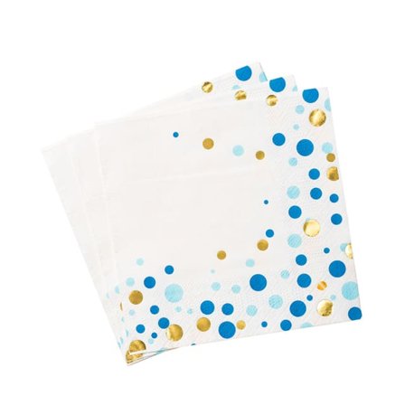 Design House 95 Servett 16st Blå prickar med guldf. Bordstextil ONESIZE