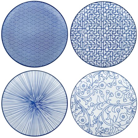 Mareld tallrik 20,5 cm 4-pack, blå/vit | Dukning & Servering > Tallrikar | Bagaren och Kocken