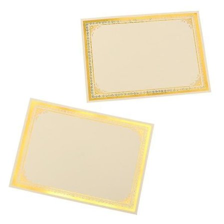 30 stk. Prisuddelingscertifikat Papir Blankt A4 Papir Diplom Certifikat Papir Til Dimissionsceremoni Kontor Skole (250g Guldfolie) Zekai
