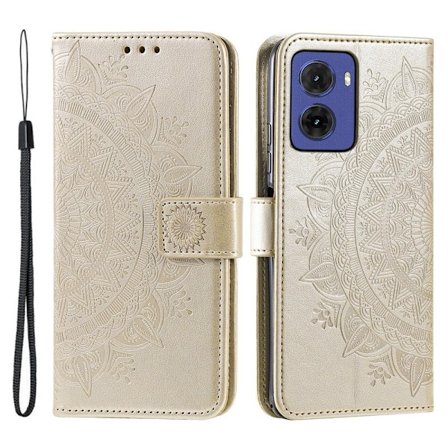 SKALO Motorola Moto G05 Mandala Flip Cover - Guld