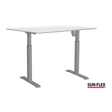 SUN-FLEX Bord II höj/sänk 120x80 grå/vit - Lyreco - Kontorsmöbler och inredning - Bord och hurtsar - Skrivbord - Höj/sänkbar