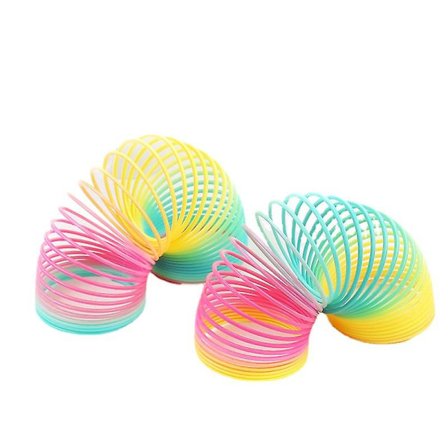 2 Stk. Spiral Trappe Fjeder Magisk Regnbue Fjeder Flerfarvet One Size