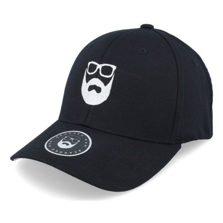 Bearded Man - Svart flexfit Keps - Logo Black Flexfit @ Hatstore