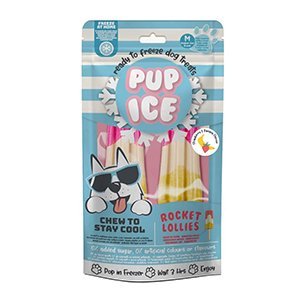 Pup Ice Raket-is, Jordgubb/Banan, 2 st