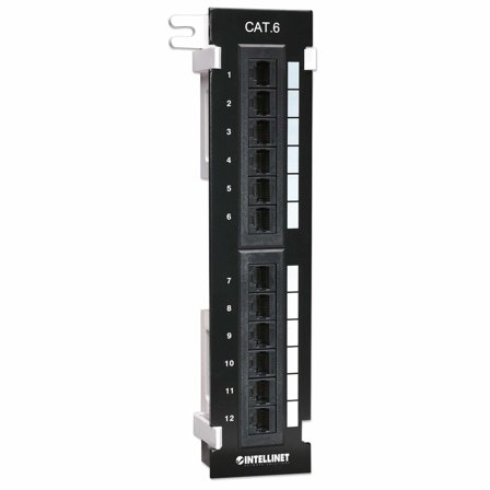 INTELLINET Wall-mount patch panel 12 ports UTP Cat.6 black