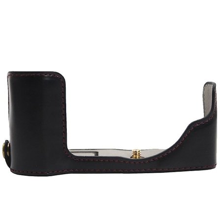 PU-läder kamerabottomskydd halvskydd med batterilucka för Olympus PEN E-P7/EP7