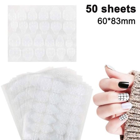 50 Sheets Nail Glue Stickers, Double-sided Transparent False Nail Glue Jelly Gel Tape Adhesive Tabs Waterproof Flexible Fake Nails Tips For Manicure