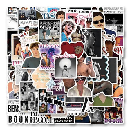 60 stk vanntette Benson Boone-klistremerker for DIY-telefondeksler, bærbare datamaskiner og scrapbooking (Fww)