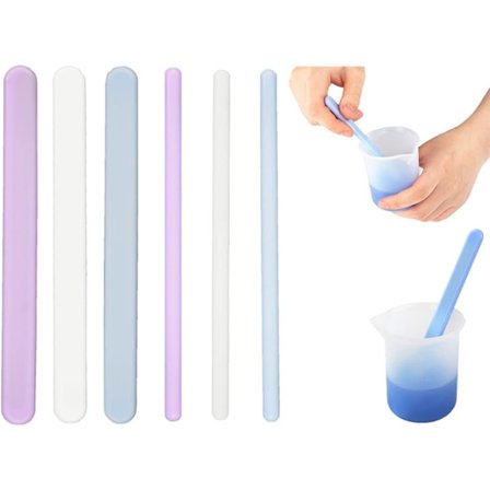 6 Stykker Runde Silikone Rørepinde Resin Rørestav Mixin