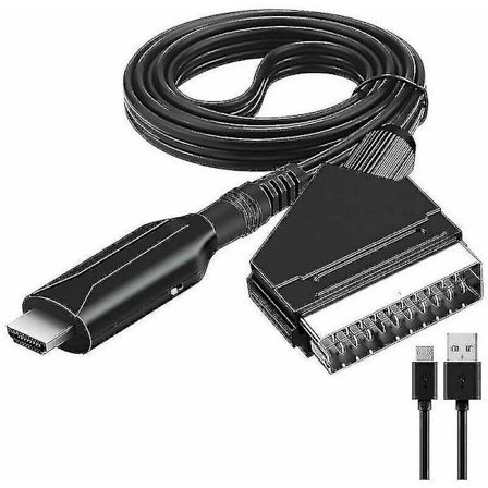 Scart till HDMI-konverterare Video Audio Adapter för HDTV/DVD/Set Top Box/PS3/PAL/NTSC (FMY)